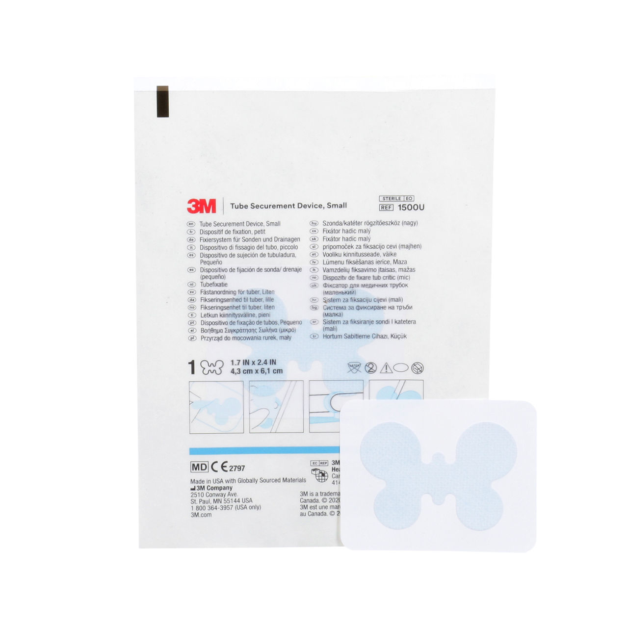 3M™ Tube Securement Device, 1500U, Small, 25 Each/Carton, 4 Cartons/Case