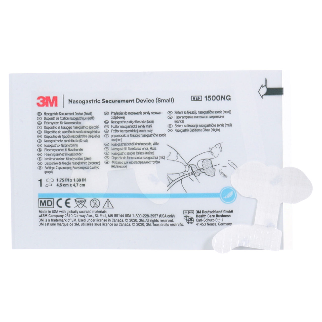 3M™ Nasogastric Securement Device,1500NG, Small, 50 Each/Carton, 4 Cartons/Case