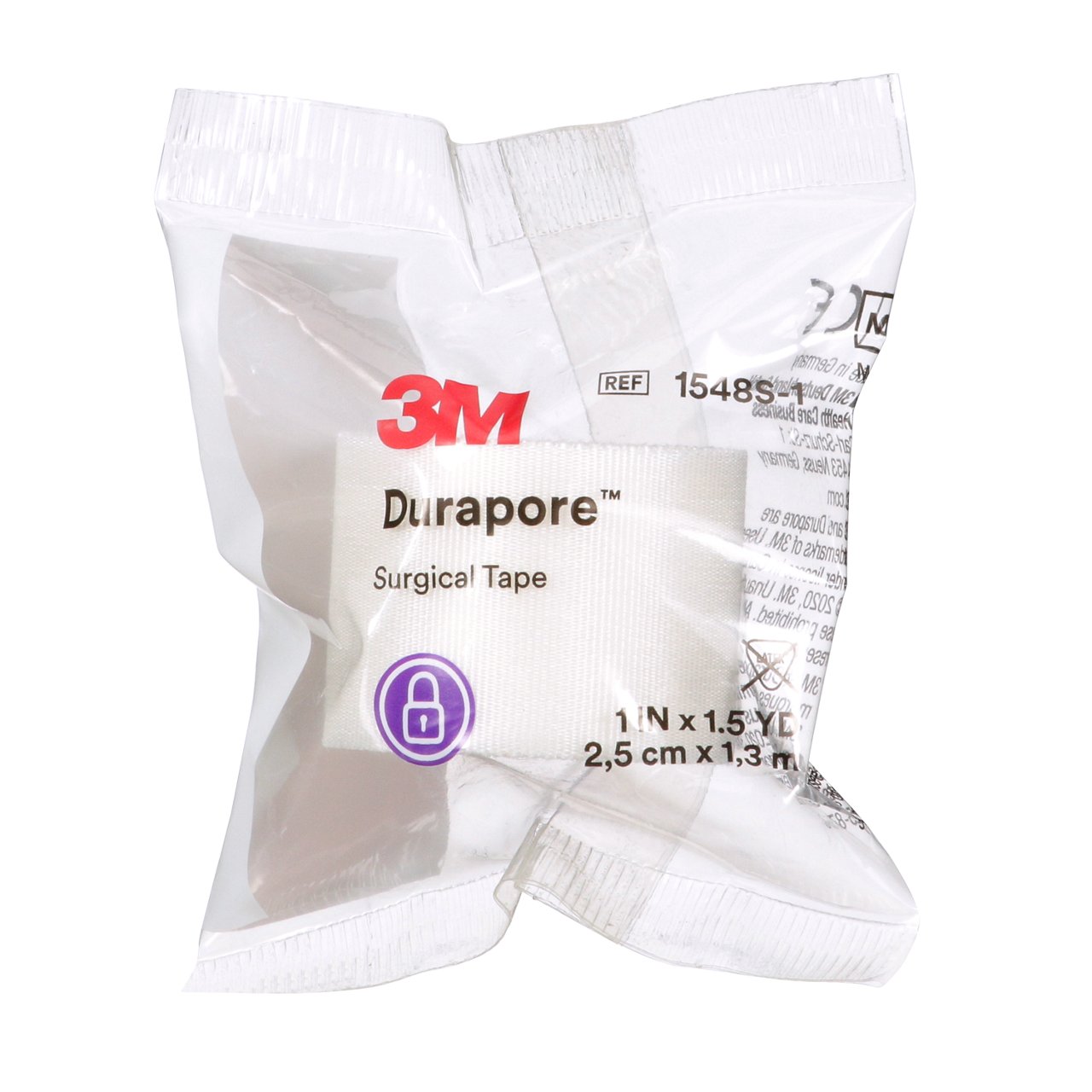 3M(TM) Durapore(TM) Surgical Tape, 1548S-1; Single Use Roll, Single Use Packaging.