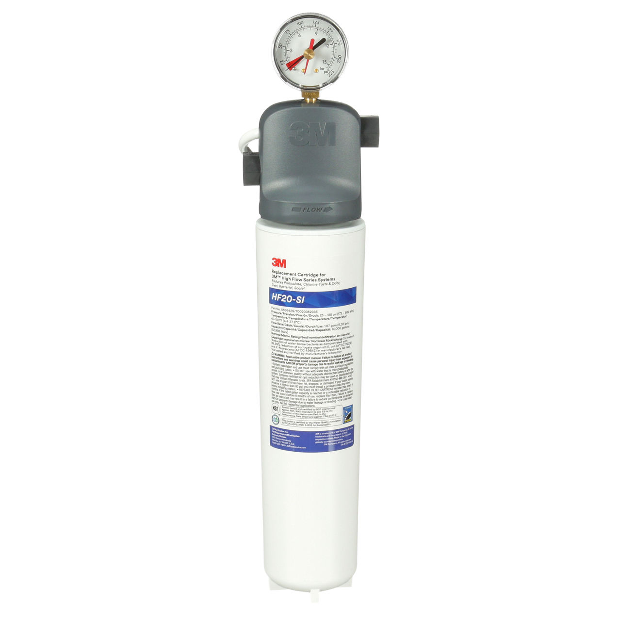 3M™ High Flow Series Ice Water Filtration System ICE120-SI, 5616018, 0.2 um NOM, 1.67 gpm, 14000 gal, 6/Case