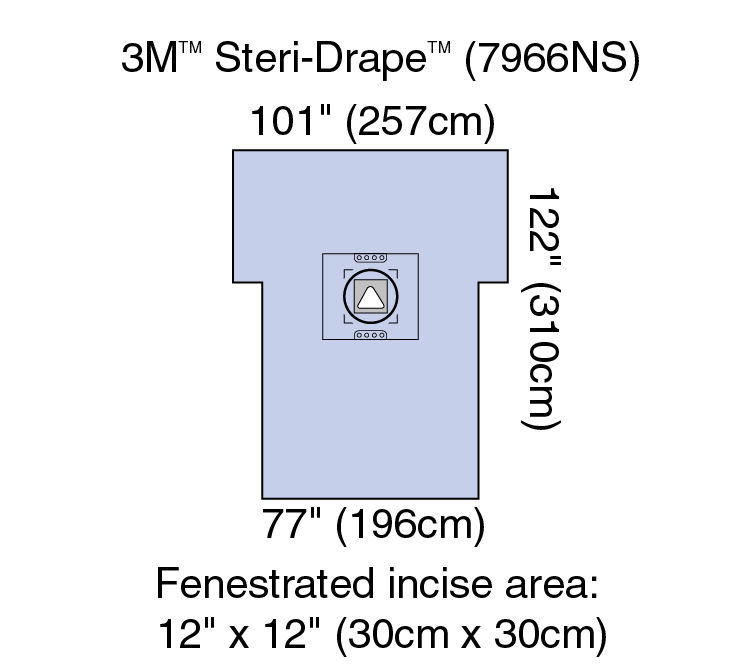 3M™ Steri-Drape™ Caesarean-Section Sheet with Aperture Pouch, 18 perCase, 7966NS