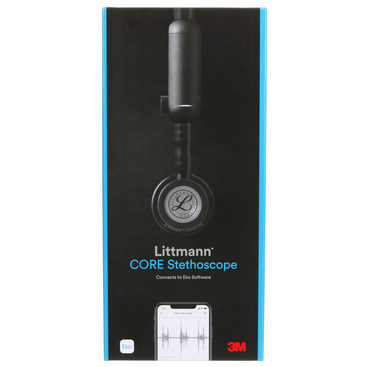 3M™ Littmann® CORE Digital Stethoscope, 8480,  Black Chestpiece, Black Tube,  27 inch