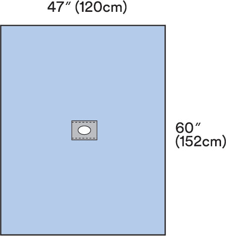 Champ fenêtré adhésif 3M™ Steri-Drape™ en non tissé avec ouverture ovaleadhésive, 9030