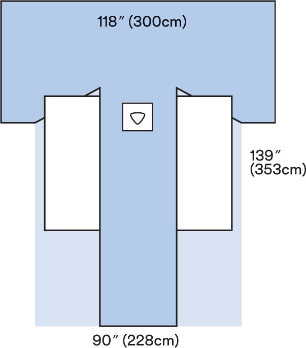 3M™ Steri-Drape™ Adhesive Split Sheet, 9055, 300 cm x 353 cm, 8/Carton,2/Case