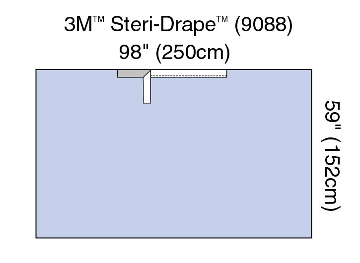 3M™ Steri-Drape™ Adhesive Towel Drape, 9088, 250 cm x 152 cm, 25/Carton,2/Case