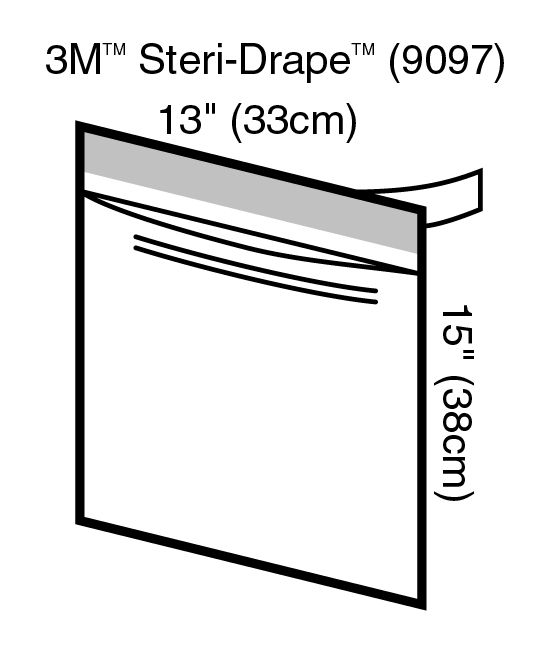 3M™ Steri-Drape™ Instrument Pouch, 9097, 33 cm x 38 cm, 100/Carton,2/Case