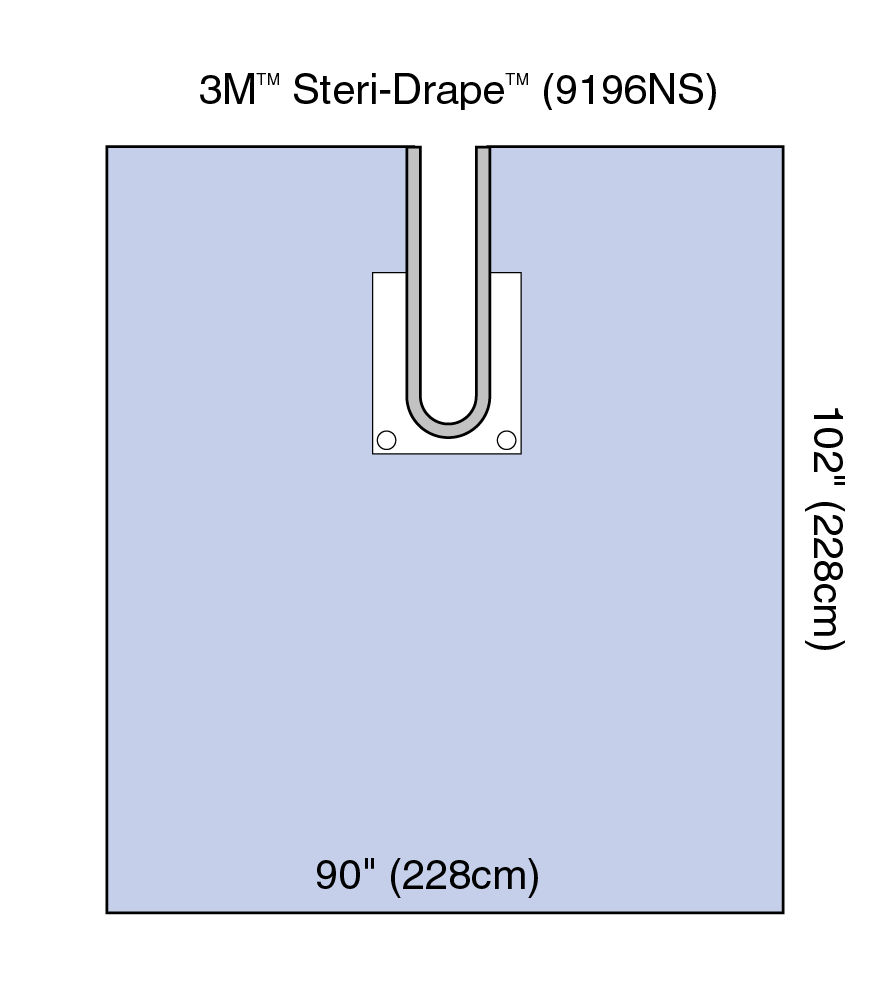 3M™ Steri-Drape™ Shoulder Split Sheet with Pouch 9196NS, 90 IN x 102 IN,25/CS