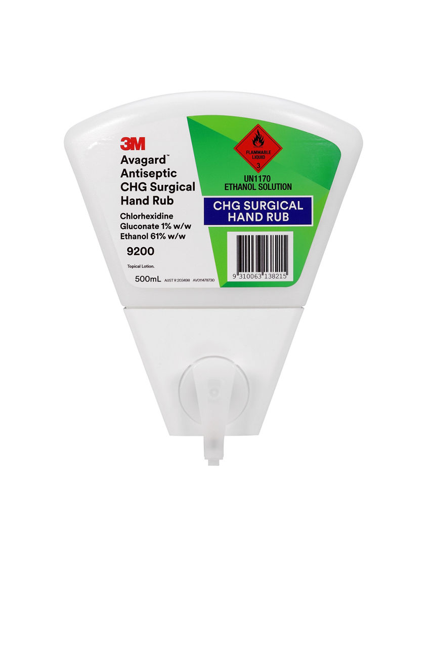 3M™ Avagard™ Antiseptic CHG Surgical Hand Rub, 9200, 500 mL, 8/Case