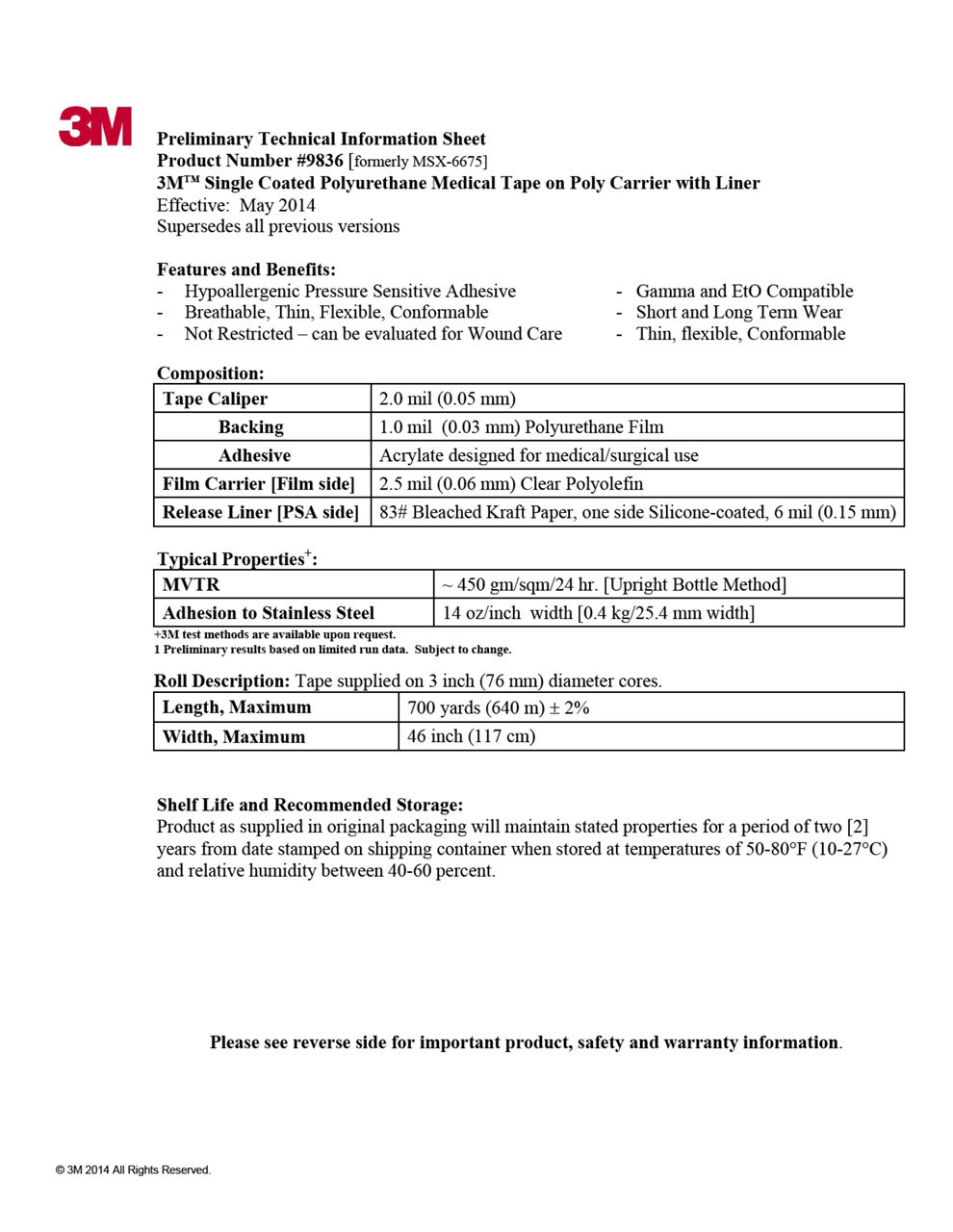 Preliminary Technical Information Sheet 