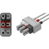 AMC&E Reusable Twin Pin AAMI Philips-Style Connector Leadwire, 3-Lead, Pinch Connection, AA29302, 29"