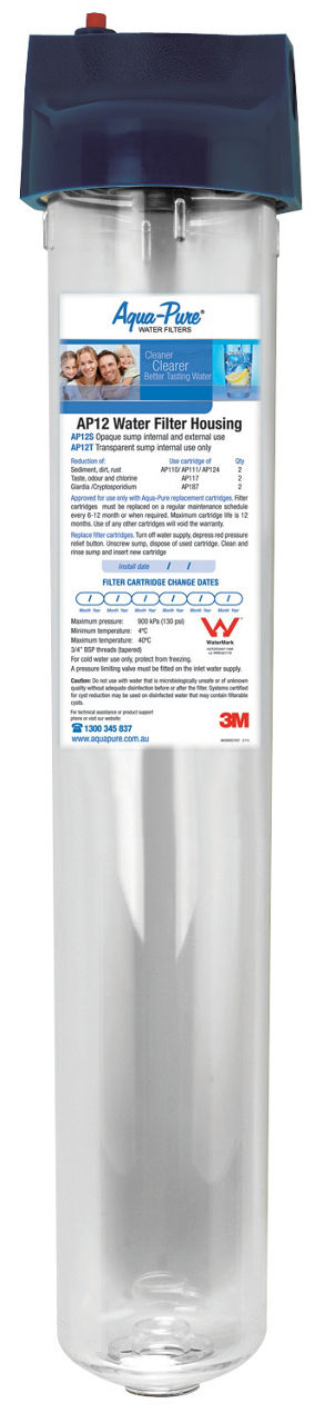 3M™ Aqua-Pure™ AP100 Series Whole House Water Filtration Housings, AP12T, Clear Housing
