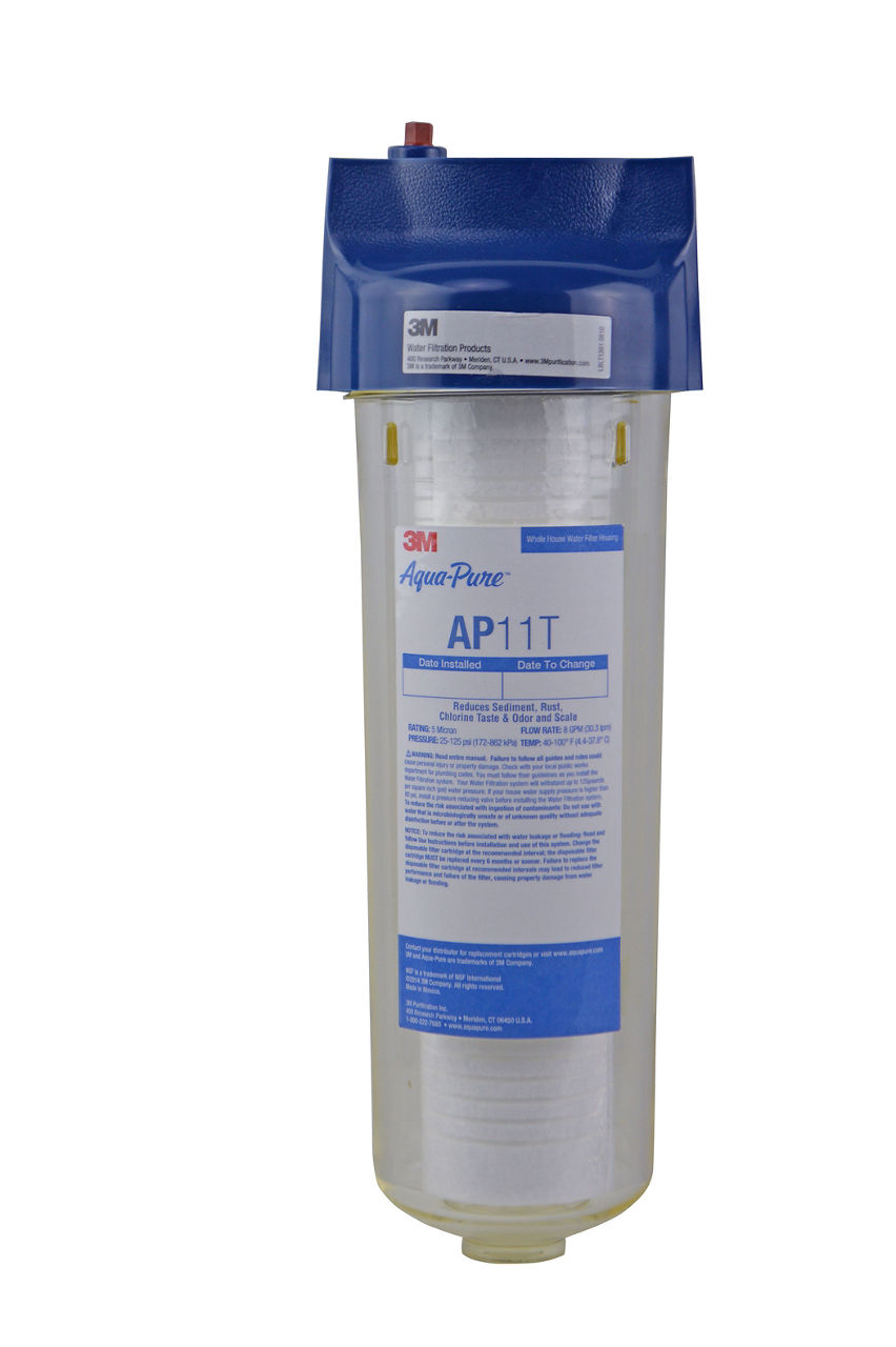 3M™ Aqua-Pure™ AP100 Series Whole House Water Filter Housing AP11T,5529902, Standard, 1 High, Transparent Plastic, 4/Case