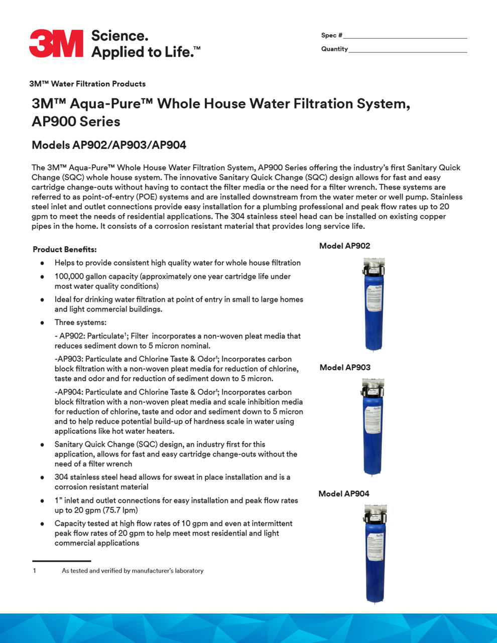 3M™ Aqua-Pure™ Whole House Water Filtration System, AP900 Series 