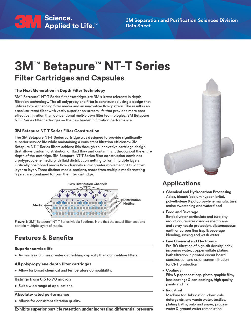 3M™ Betapure™ NT-T Series Filter Cartridges and Capsules