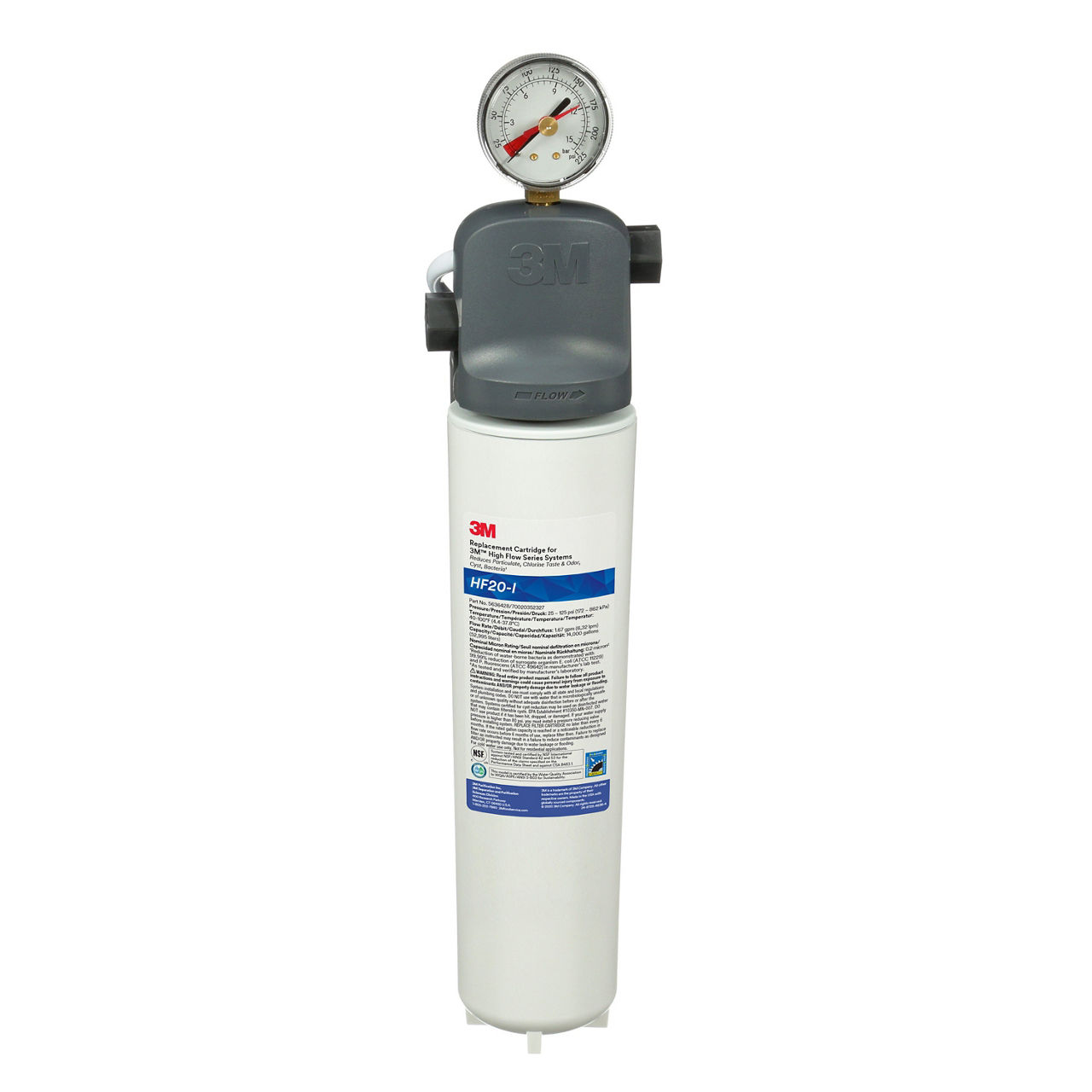 3M™ High Flow Series Cold Beverage Water Filtration System BEV120-I, 5616017, 0.2 um NOM, 1.67 gpm, 14000 gal, 6/Case