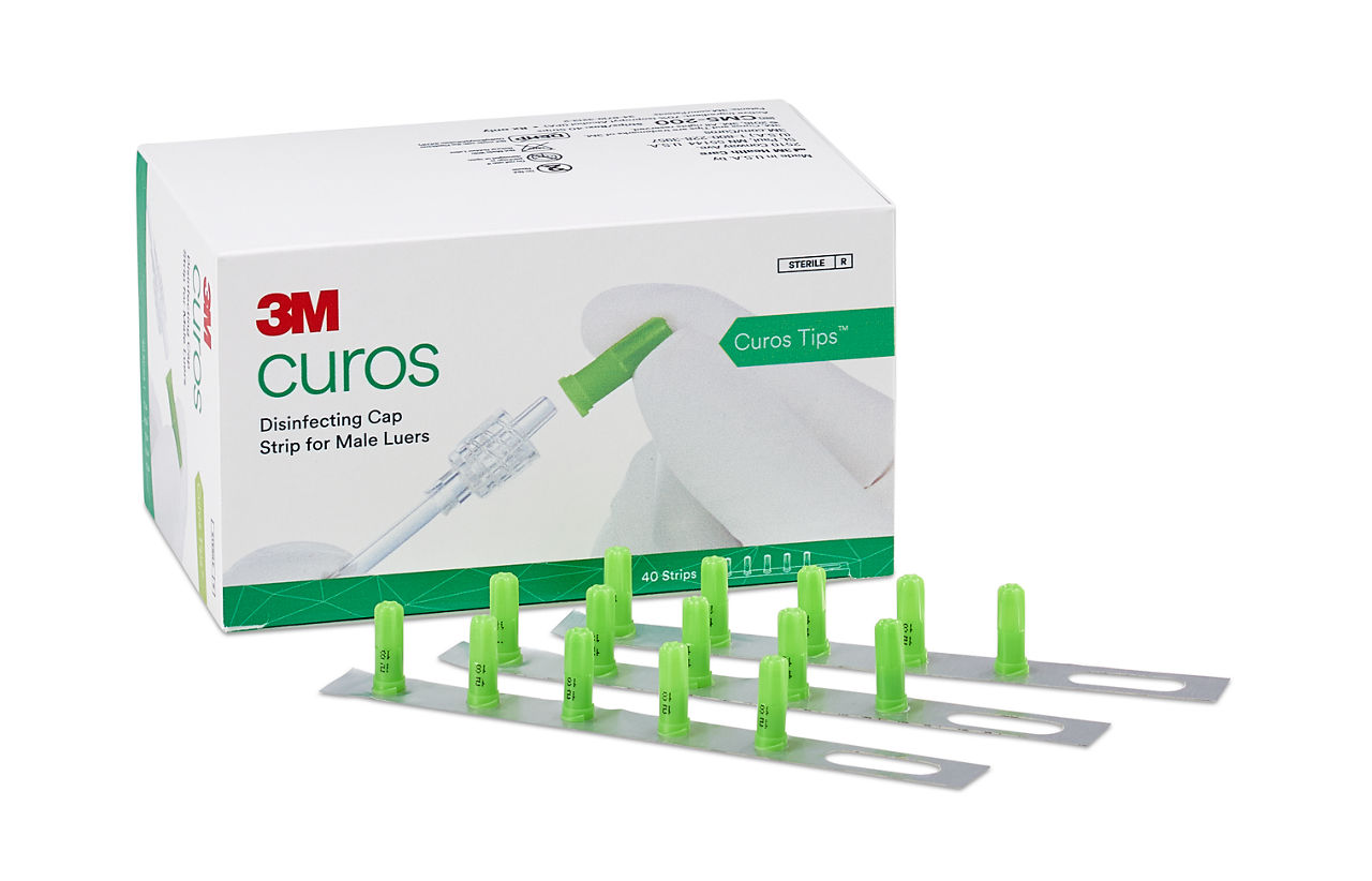 3M™ Curos Tips™ Desinfectiedop voor mannelijke Luer-lock poorten, CM5-200R, strips van 5, 40 strips/doos, 10 dozen/overdoos