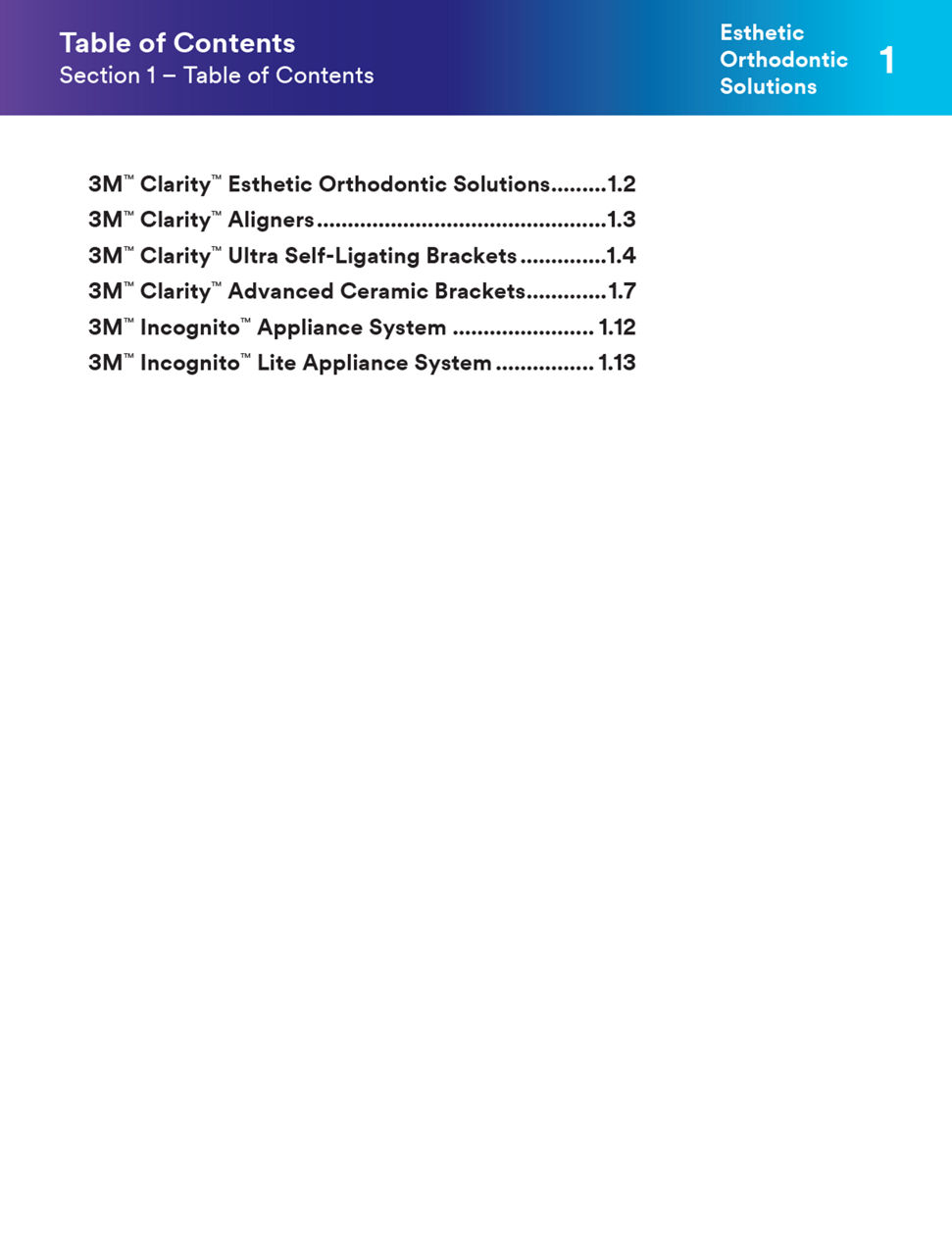 Product Catalog: 01- Esthetic Orthodontic Solutions