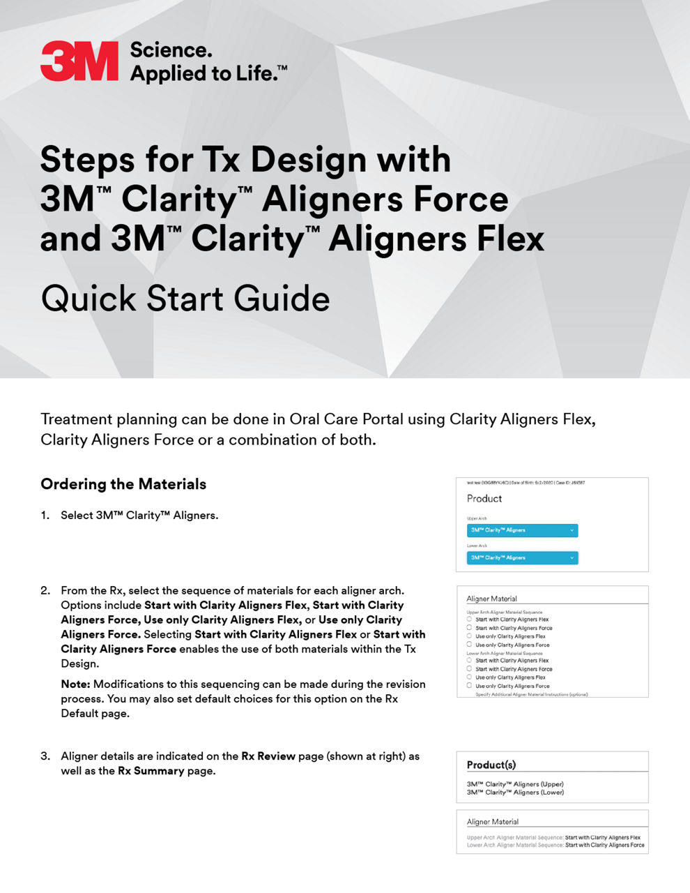 Clarity Aligners Flex Force Tx Design Quick Start Guide