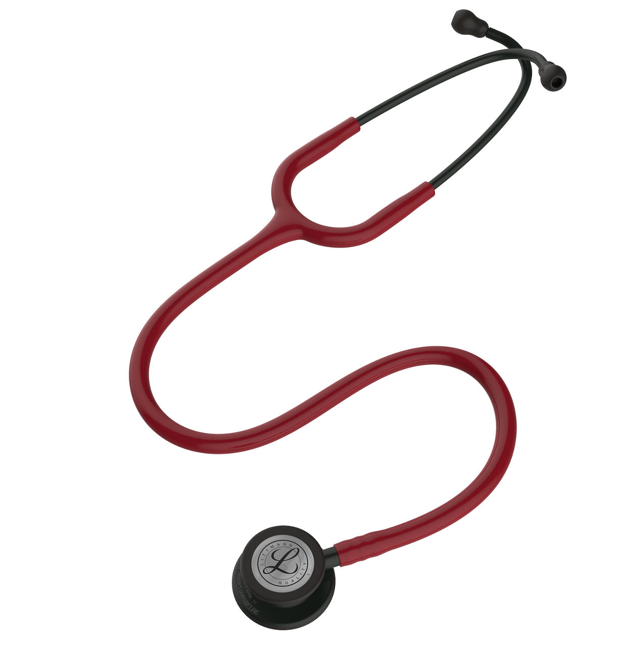 3M™ Littmann® Classic III™ Stethoscope, Black-Finish Chestpiece, Burgundy Tube, 5868