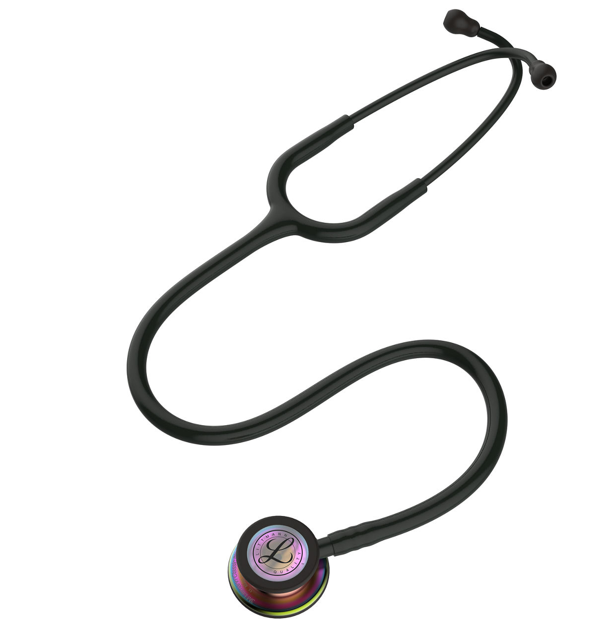 3M™ Littmann® Classic III™ Stethoscope, Rainbow-Finish Chestpiece, Black Tube, 5870