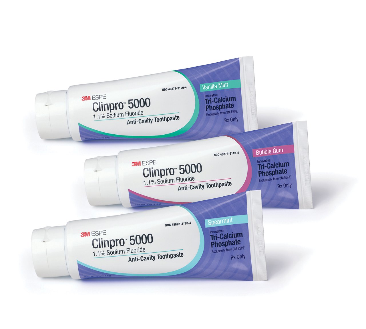 Clinpro 5000 1.1% Sodium Fluoride Anti-Cavity Toothpaste Product Photo - Vanilla Mint, Spearmint and Bubble Gum