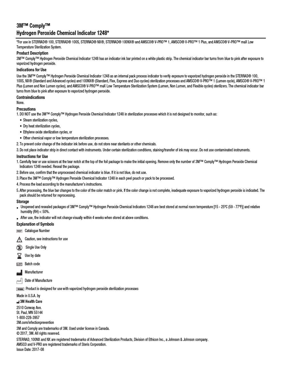 3M™ Comply™ Hydrogen Peroxide Chemical Indicator 1248