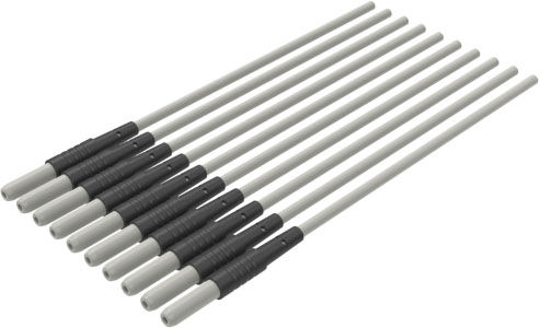 ECG Reusable Leadwire, 1-Lead Replacement Safety DIN, Snap, 24", Black,10 EA/BG, D2411+10