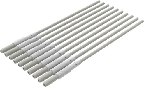 ECG Reusable Leadwire, 1-Lead Replacement Safety DIN, Snap, 24", White,10 EA/BG, D2412+10