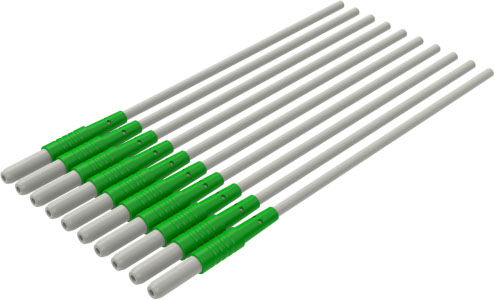 ECG Reusable Leadwire, 1-Lead Replacement Safety DIN, Snap, 24", Green,10 EA/BG, D2413+10