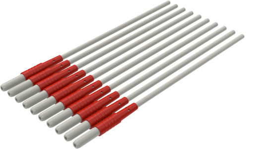 ECG Reusable Leadwire, 1-Lead Replacement Safety DIN, Snap, 24", Red, 10EA/BG, D2414+10
