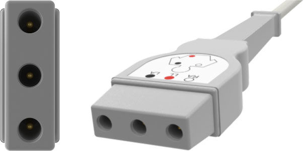 Yokemate LWS® ECG Cable With Safety DIN Connector, D3C78-90