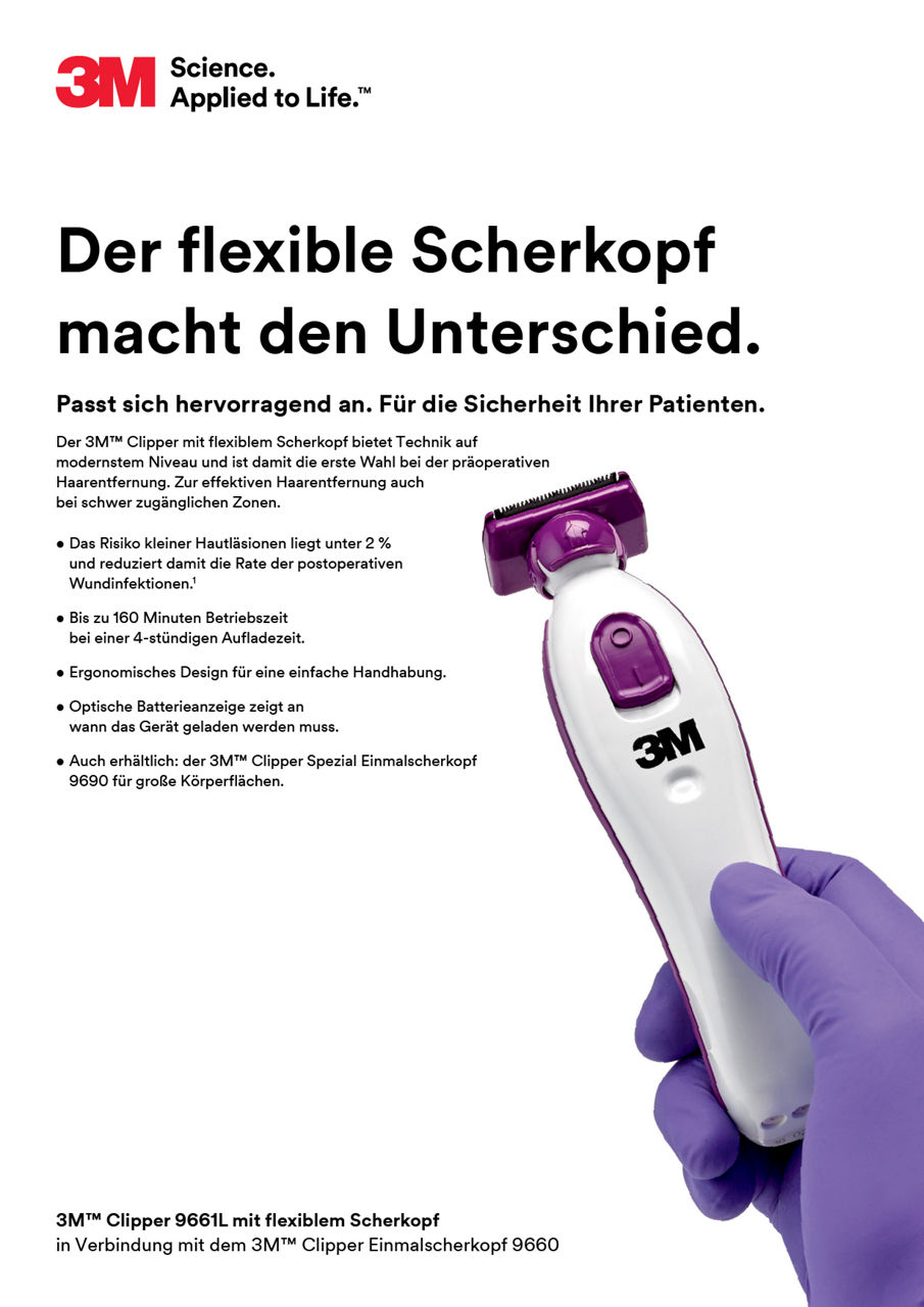 3M™ Clipper 9661L mit flexiblem Scherkopf Onepager DACH-de