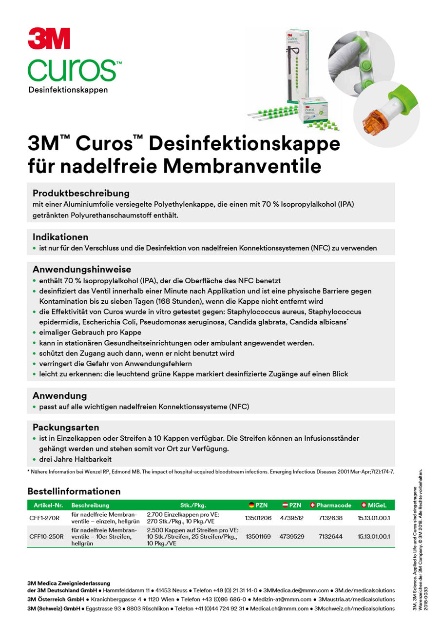 3M™ Curos™ Desinfektionskappe für nadelfreie Membranventile