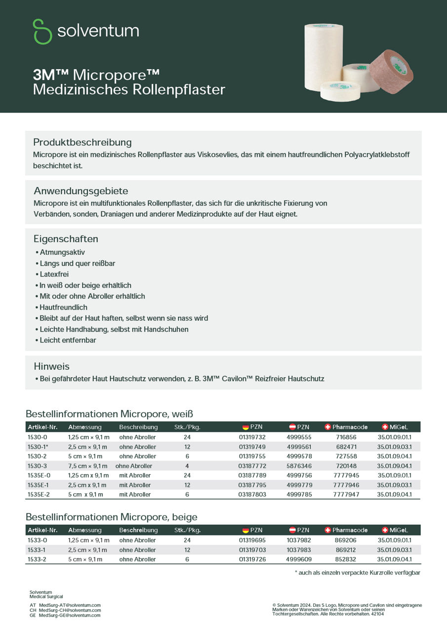 3M™ Micropore™ Onepager DACH-de