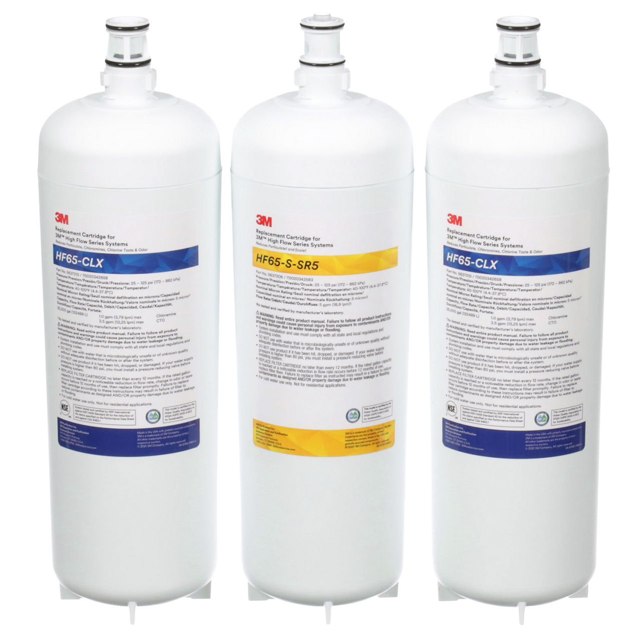 3M™ Dual Flow Series Water Filter Cartridge CARTPAK-DIDF265-CLX, 5613835,5 um NOM, 1/Case