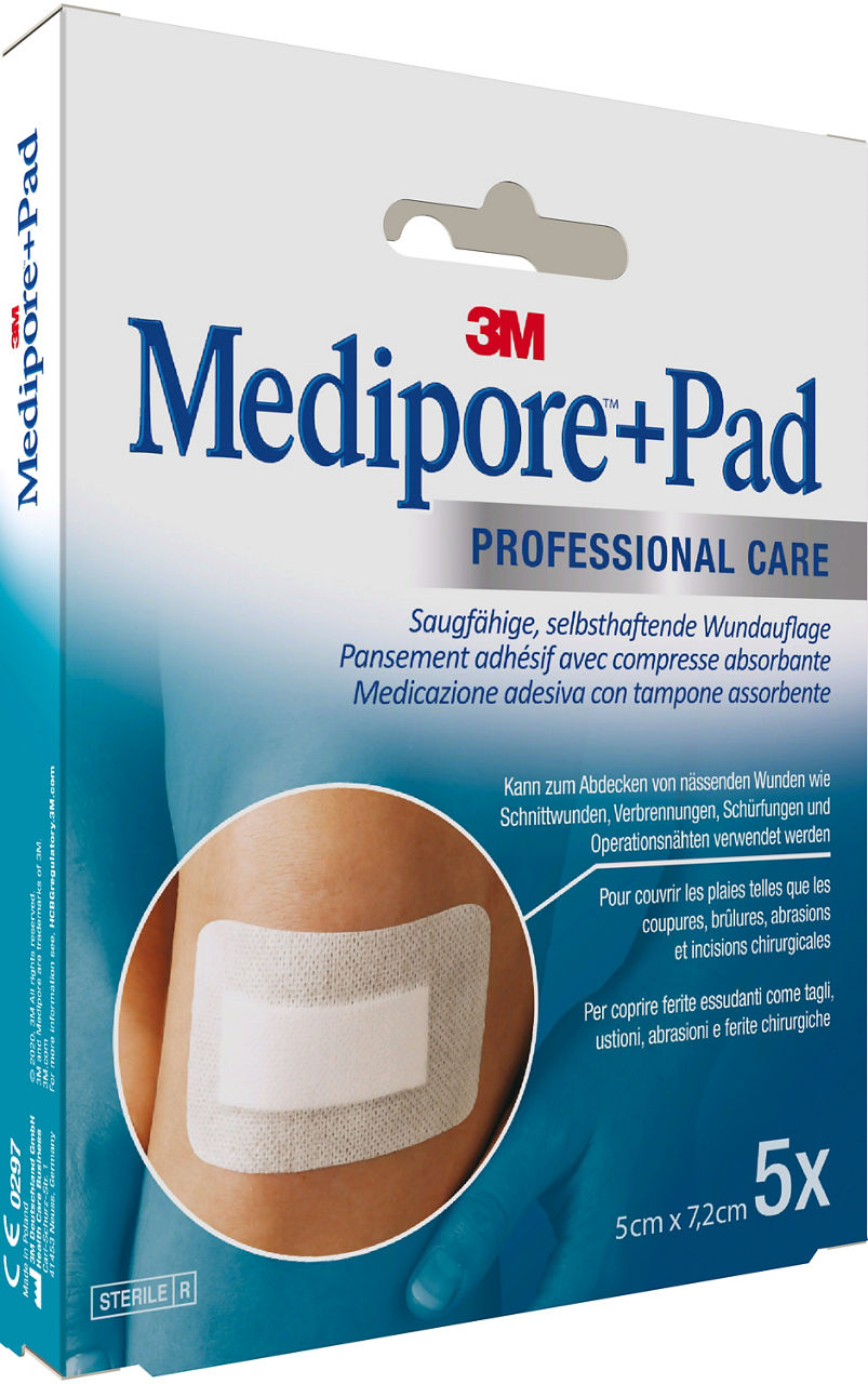 3M™ Medipore™+Pad Adhesive Wound Dressing 3562NP_angle 1