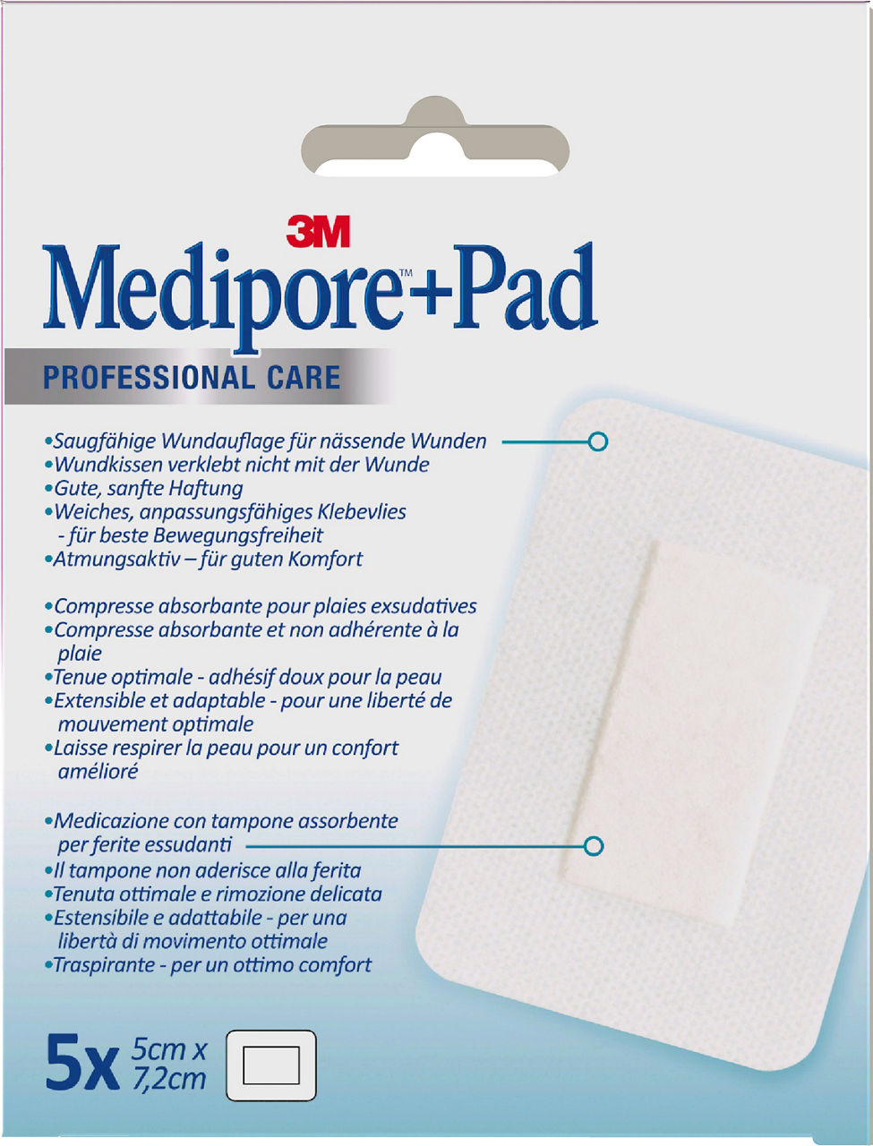 3M™ Medipore™+Pad Adhesive Wound Dressing 3562NP_back