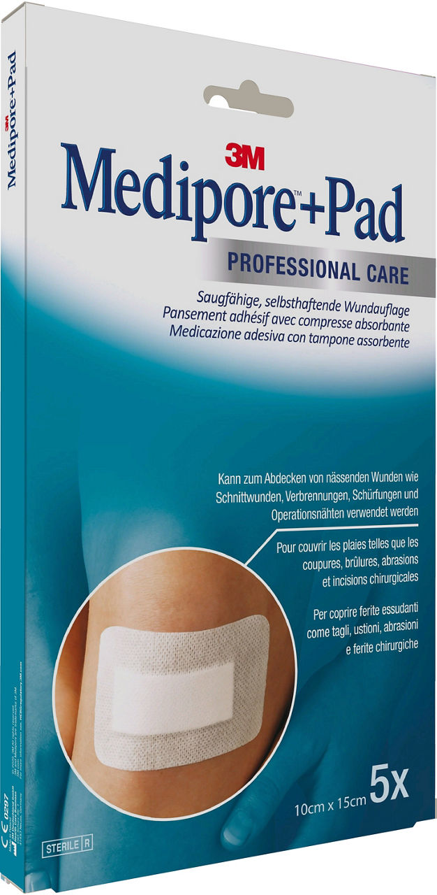 3M™ Medipore™+Pad Adhesive Wound Dressing 3569NP_angle 1