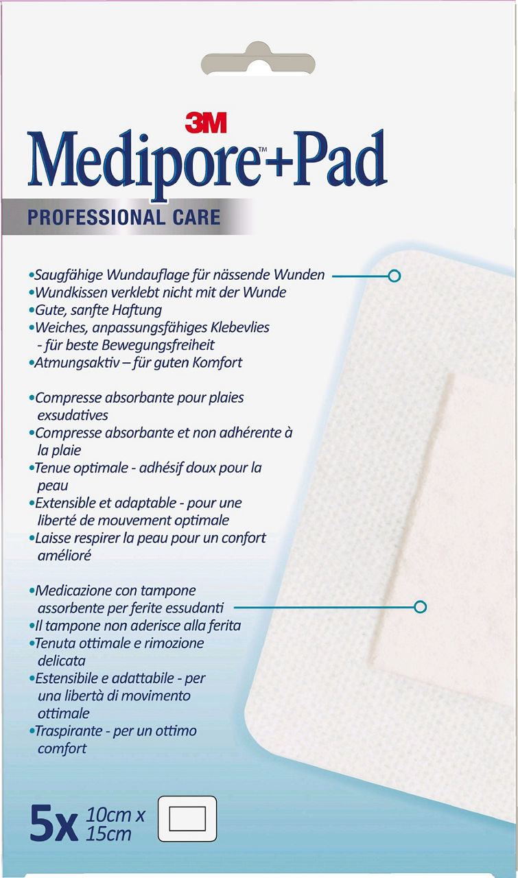 3M™ Medipore™+Pad Adhesive Wound Dressing 3569NP_back