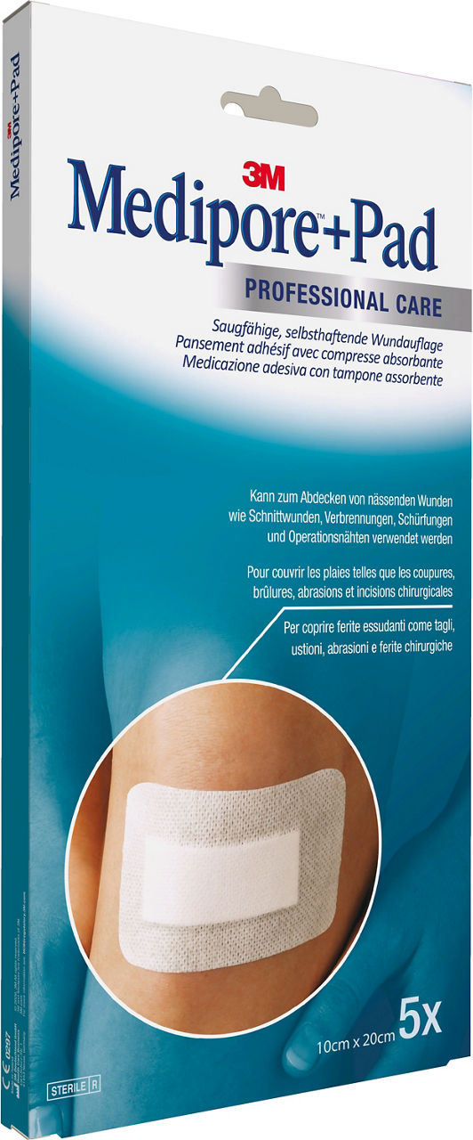 3M™ Medipore™+Pad Adhesive Wound Dressing 3570NP_angle 1