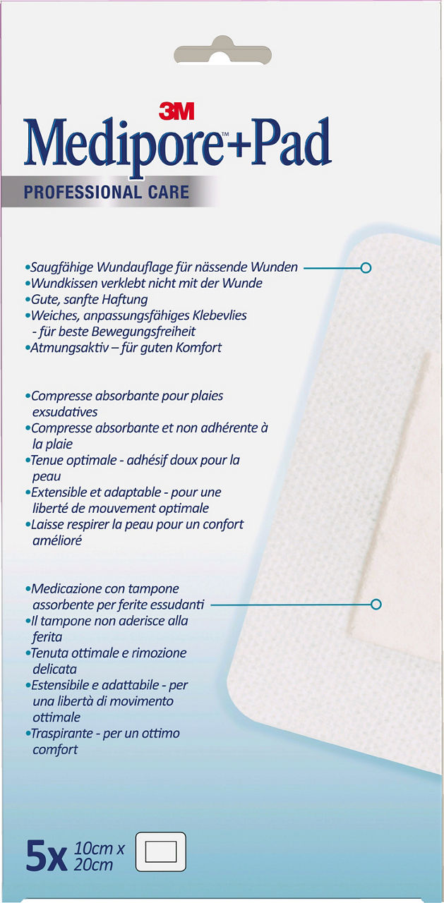 3M™ Medipore™+Pad Adhesive Wound Dressing 3570NP_back