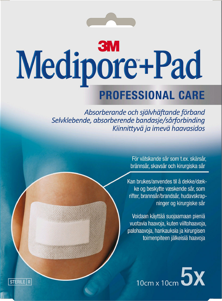 3M 3566SP MEDIPORE+PAD 10X10 5STK/ÆSKE 12/KRT (201972)