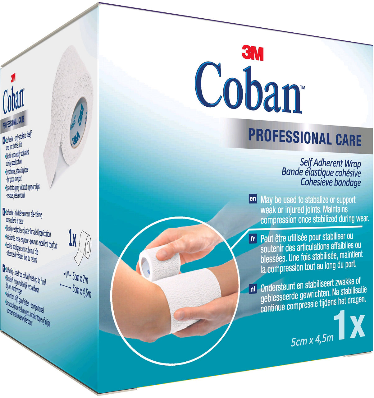3M™ Coban™ Self Adherent Bandage White 1582P-W F_angle 1