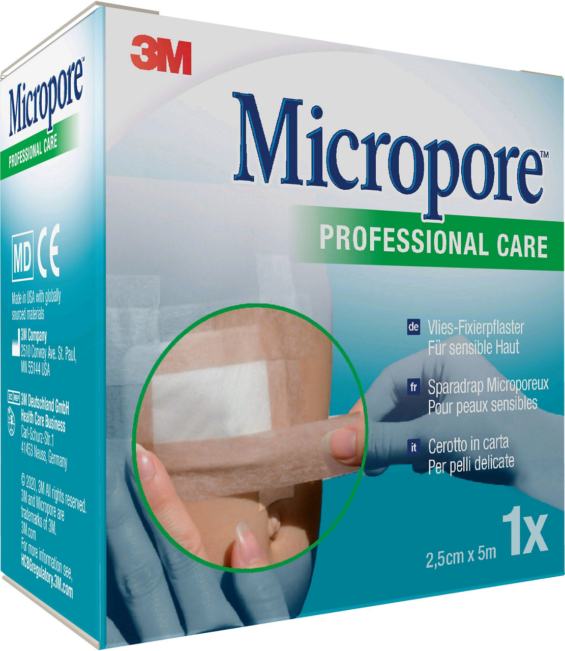 3M™ Micropore™ Surgical Tape Tan 1533NP-1S_angle 1