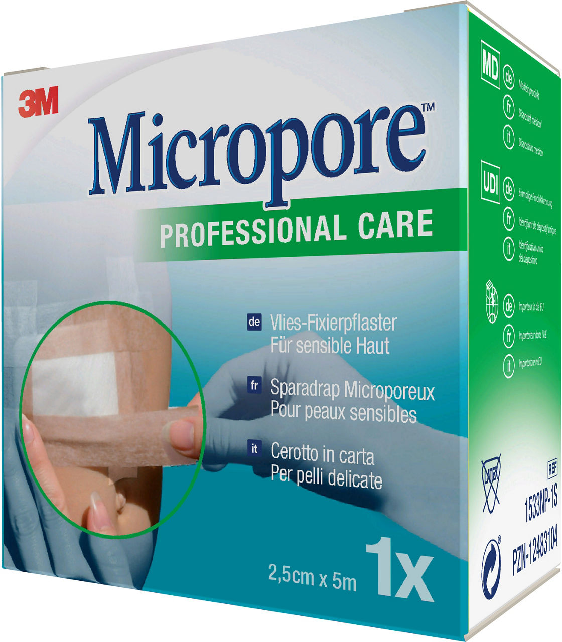3M™ Micropore™ Surgical Tape Tan 1533NP-1S_angle 2
