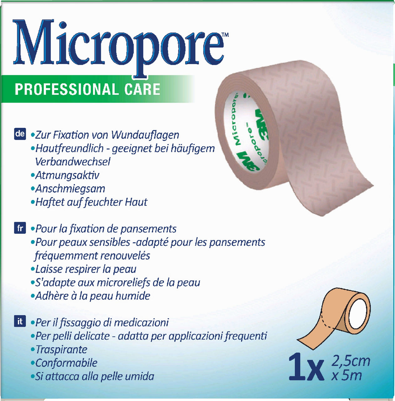 3M™ Micropore™ Surgical Tape Tan 1533NP-1S_back