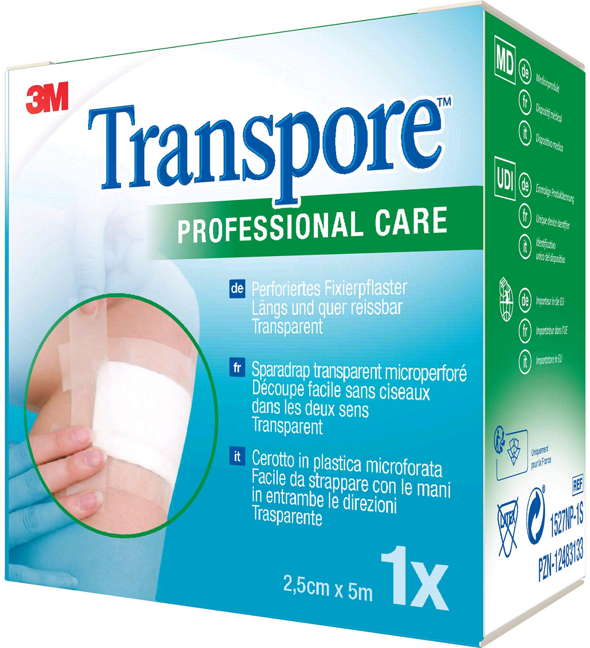 3M™ Transpore™ Surgical Tape 1527NP-1S_angle 2