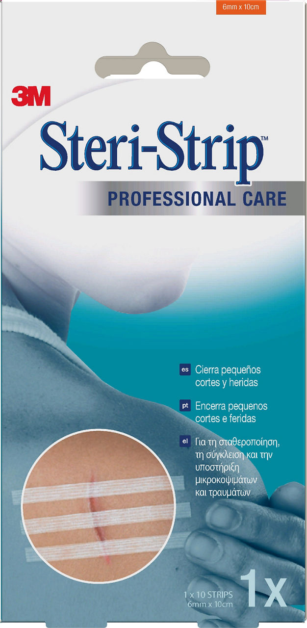 3M™ Steri-Strip™ R1546IP-1 Suturas cutáneas adhesivas reforzadas 6 x 100mm 10/Bolsa, 1 Bolsa/Caja, 20 Caja/EBJE, 3025058