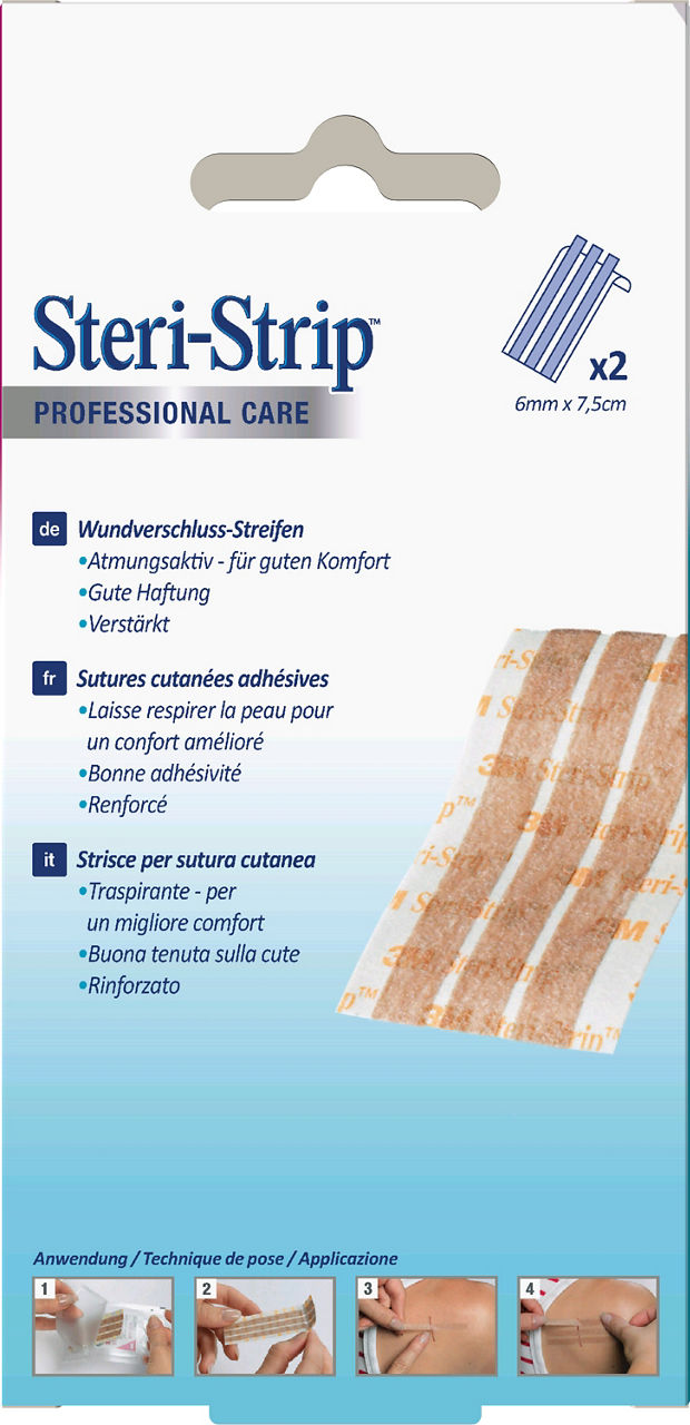 3M™ Steri-Strip™ Reinforced Skin Closures Tan 1551NP-2_back