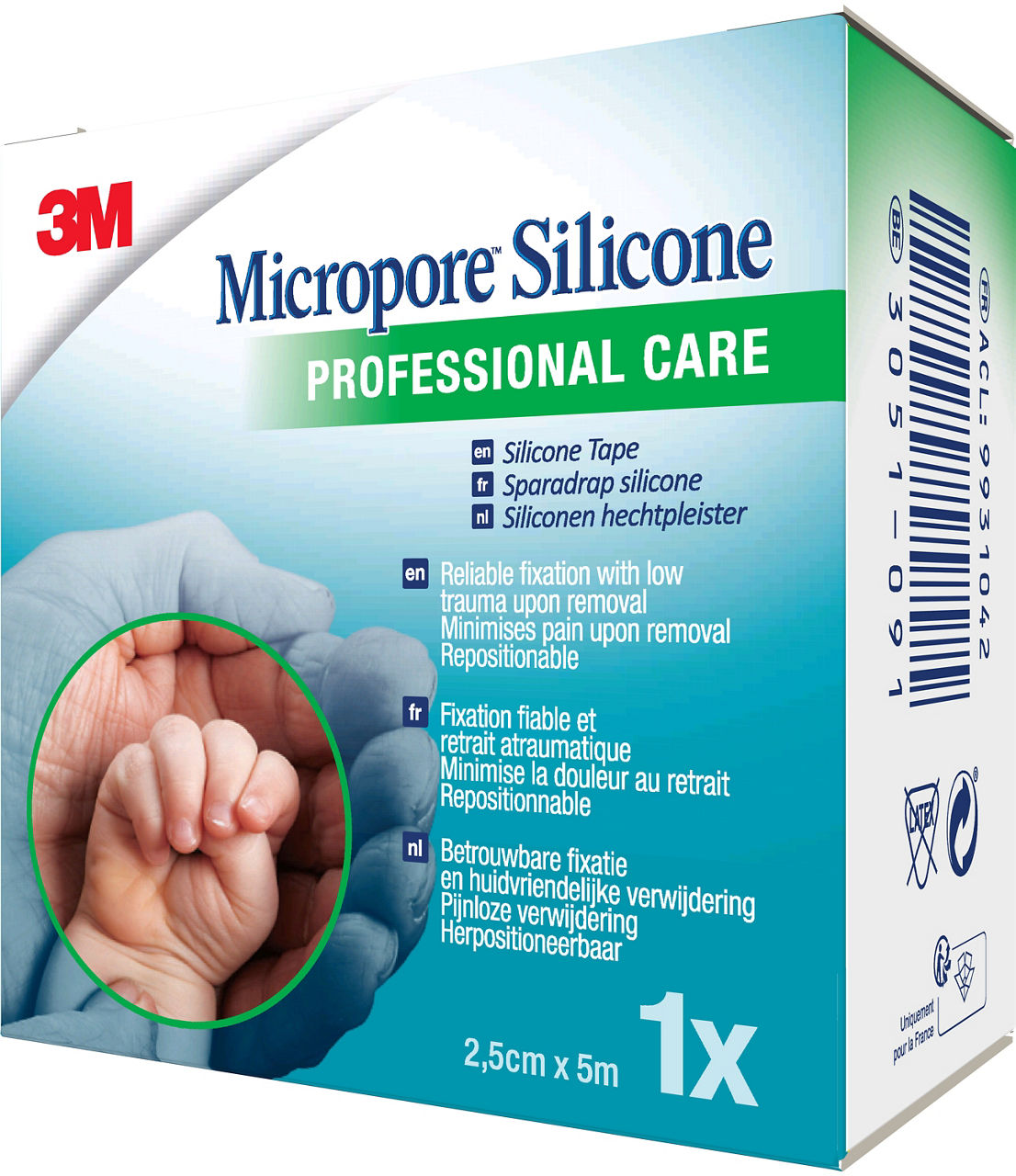 3M™ Micropore™ Silicone Surgical Tape 2775P-1 F_angle 1